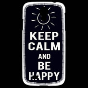 Coque Samsung Galaxy S4 Keep Calm Be Happy Noir