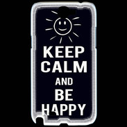 Coque Samsung Galaxy Note 2 Keep Calm Be Happy Noir