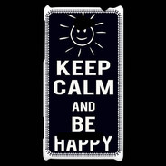Coque HTC Windows Phone 8S Keep Calm Be Happy Noir