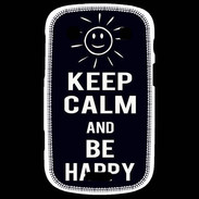 Coque Blackberry Bold 9900 Keep Calm Be Happy Noir