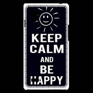 Coque LG Optimus L9 Keep Calm Be Happy Noir