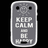 Coque Blackberry Bold 9900 Keep Calm Be Happy Gris