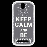 Coque HTC One SV Keep Calm Be Happy Gris