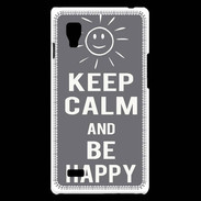 Coque LG Optimus L9 Keep Calm Be Happy Gris