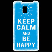 Coque LG P990 Keep Calm Be Happy Cyan