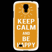 Coque Samsung Galaxy S4 Keep Calm Be Happy Orange