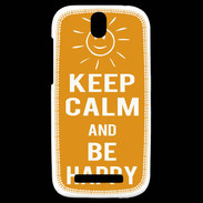 Coque HTC One SV Keep Calm Be Happy Orange