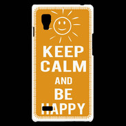 Coque LG Optimus L9 Keep Calm Be Happy Orange