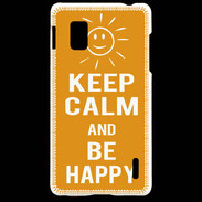 Coque LG Optimus G Keep Calm Be Happy Orange
