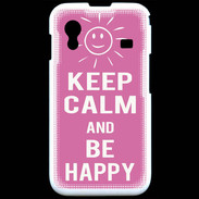 Coque Samsung ACE S5830 Keep Calm Be Happy Rose