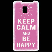 Coque LG P990 Keep Calm Be Happy Rose