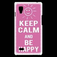 Coque LG Optimus L9 Keep Calm Be Happy Rose