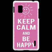 Coque LG Optimus G Keep Calm Be Happy Rose