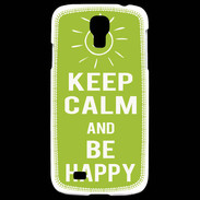 Coque Samsung Galaxy S4 Keep Calm Be Happy Vert pomme