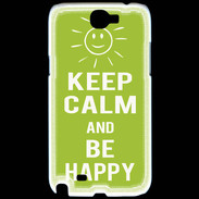Coque Samsung Galaxy Note 2 Keep Calm Be Happy Vert pomme