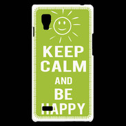 Coque LG Optimus L9 Keep Calm Be Happy Vert pomme