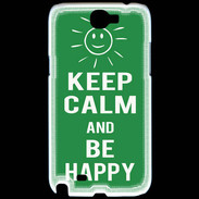 Coque Samsung Galaxy Note 2 Keep Calm Be Happy Vert