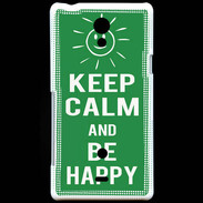 Coque Sony Xperia T Keep Calm Be Happy Vert
