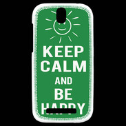 Coque HTC One SV Keep Calm Be Happy Vert