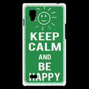 Coque LG Optimus L9 Keep Calm Be Happy Vert