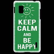 Coque LG Optimus G Keep Calm Be Happy Vert