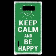 Coque LG Optimus L7 Keep Calm Be Happy Vert