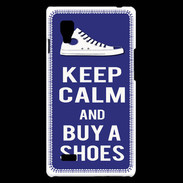 Coque LG Optimus L9 Keep Calm Buy Shoes Bleu