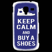 Coque Samsung Galaxy Ace 2 Keep Calm Buy Shoes Bleu