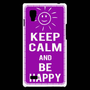 Coque LG Optimus L9 Keep Calm Be Happy Violet