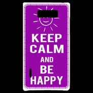 Coque LG Optimus L7 Keep Calm Be Happy Violet