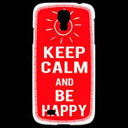 Coque Samsung Galaxy S4 Keep Calm Be Happy Rouge