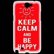 Coque Samsung Galaxy Note 2 Keep Calm Be Happy Rouge