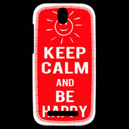 Coque HTC One SV Keep Calm Be Happy Rouge