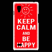 Coque LG Optimus L9 Keep Calm Be Happy Rouge