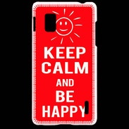 Coque LG Optimus G Keep Calm Be Happy Rouge