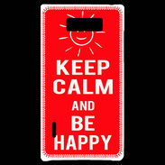 Coque LG Optimus L7 Keep Calm Be Happy Rouge