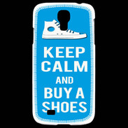 Coque Samsung Galaxy S4 Keep Calm Buy Shoes Cyan 