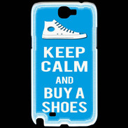 Coque Samsung Galaxy Note 2 Keep Calm Buy Shoes Cyan 