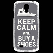 Coque Samsung Galaxy S4 Keep Calm Buy Shoes Gris
