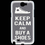 Coque Samsung Galaxy Note 2 Keep Calm Buy Shoes Gris