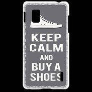 Coque LG Optimus G Keep Calm Buy Shoes Gris