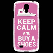 Coque Samsung Galaxy S4 Keep Calm Buy Shoes Rose