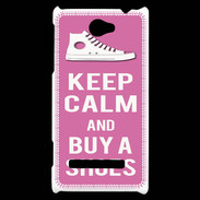 Coque HTC Windows Phone 8S Keep Calm Buy Shoes Rose