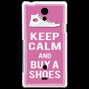 Coque Sony Xperia T Keep Calm Buy Shoes Rose