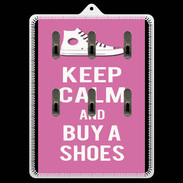 Porte clés Keep Calm Buy Shoes Rose