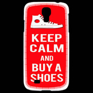 Coque Samsung Galaxy S4 Keep Calm Buy Shoes Rouge