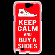 Coque Samsung Galaxy Note 2 Keep Calm Buy Shoes Rouge