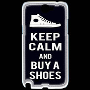 Coque Samsung Galaxy Note 2 Keep Calm Buy Shoes Noir