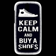 Coque HTC One SV Keep Calm Buy Shoes Noir