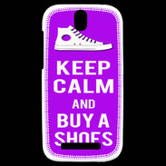 Coque HTC One SV Keep Calm Buy Shoes Violet